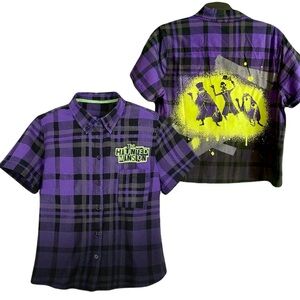 Purple Plaid Button-Up Shirt -